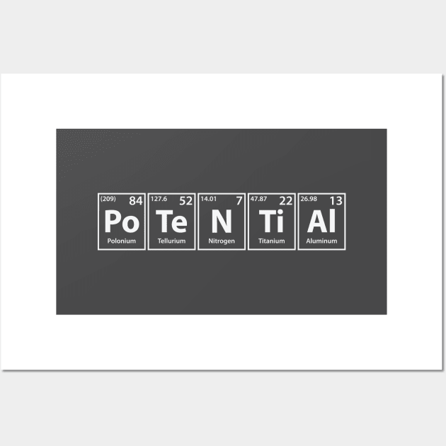 Potential (Po-Te-N-Ti-Al) Periodic Elements Spelling Wall Art by cerebrands